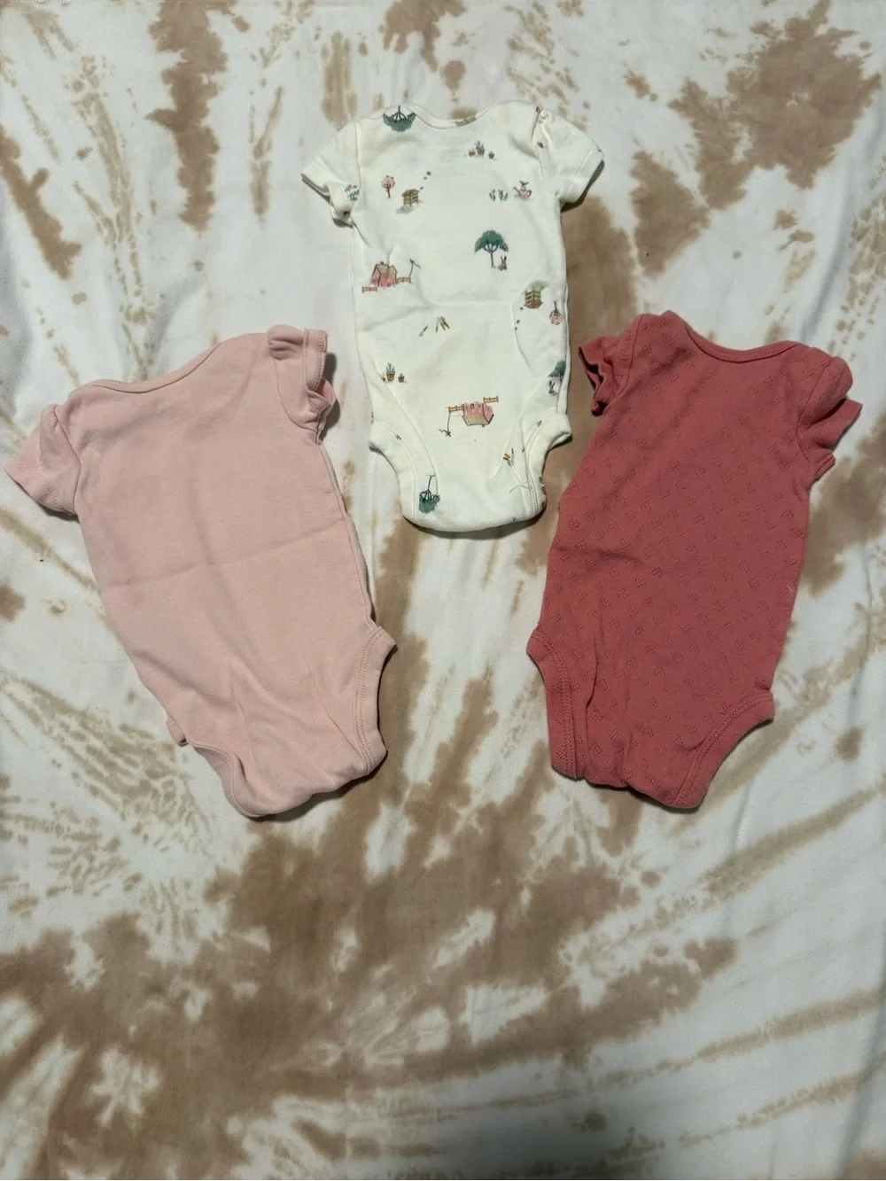 Newborn 5-Pack Short Sleeve Onesies - Pink & Cream Tones
